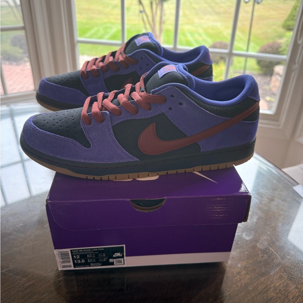 Nike Dunk Low Purple and Black with Brown Accents